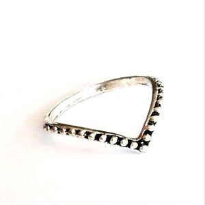CHEVRON TRENDSETTER TITANIUM  FOREVER WEAR SILVER NEW SIZE 6 RING